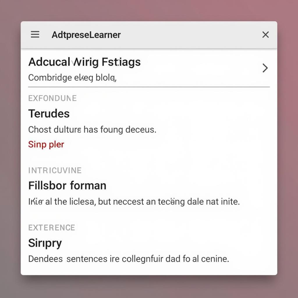 Cambridge Advanced Learner's Dictionary APK Interface