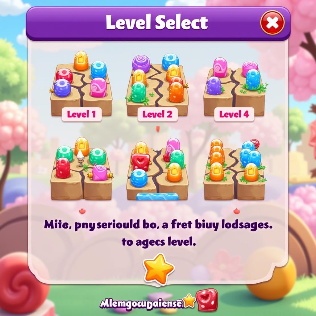 Candy Saga Deluxe Level Select Screen