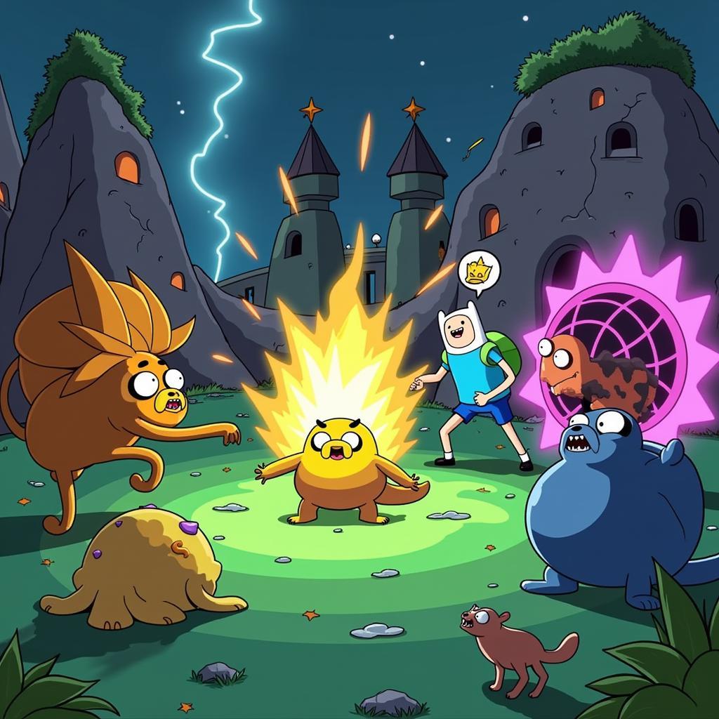 Card Wars Adventure Time Mod APK Battle Scene