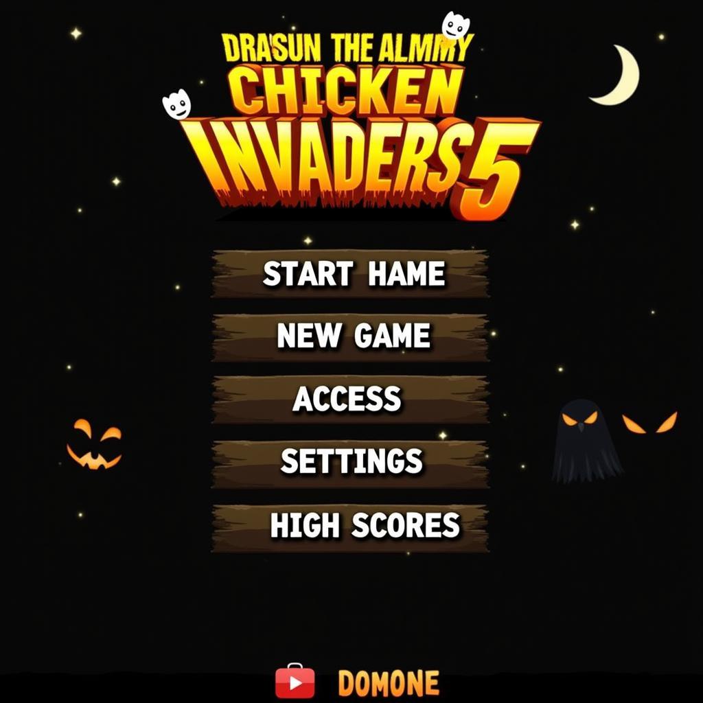 Chicken Invaders 5 Halloween Mod APK Main Menu