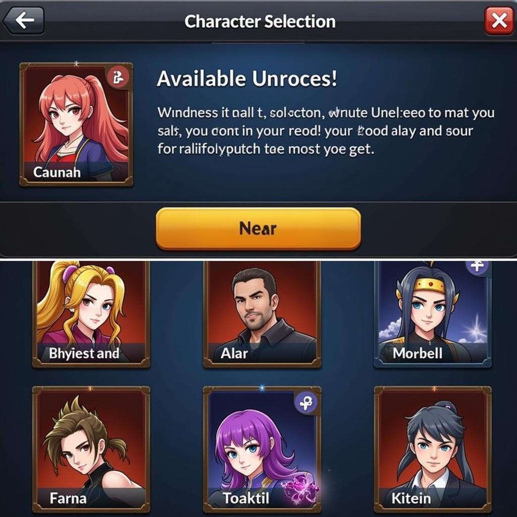 Chien Binh Thep Mod APK Character Selection Screen