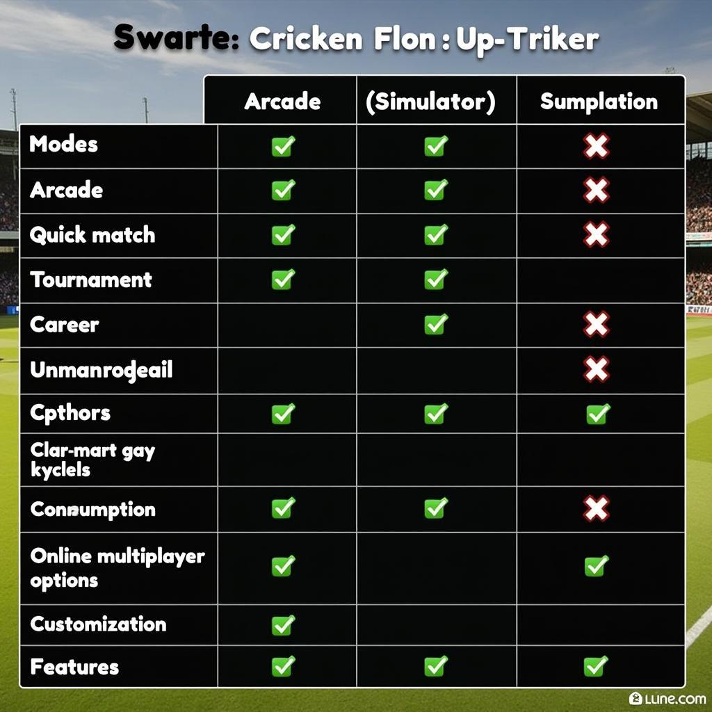 Cricket Game APK Features Comparison