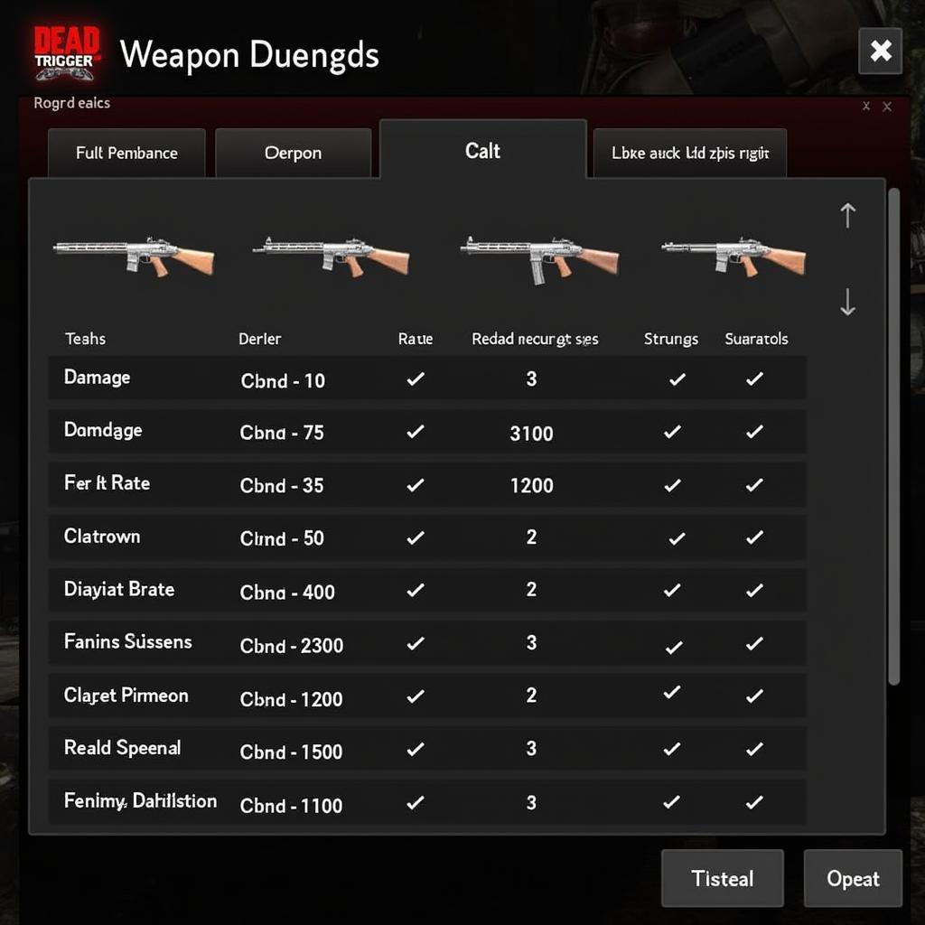 Dead Trigger 2 Weapon Upgrade Screen