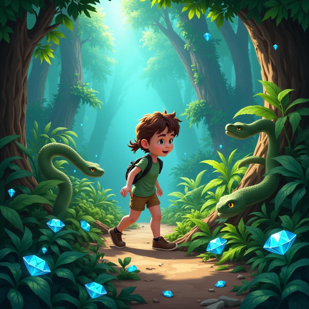 Diamond Rush APK Character in Jungle Level