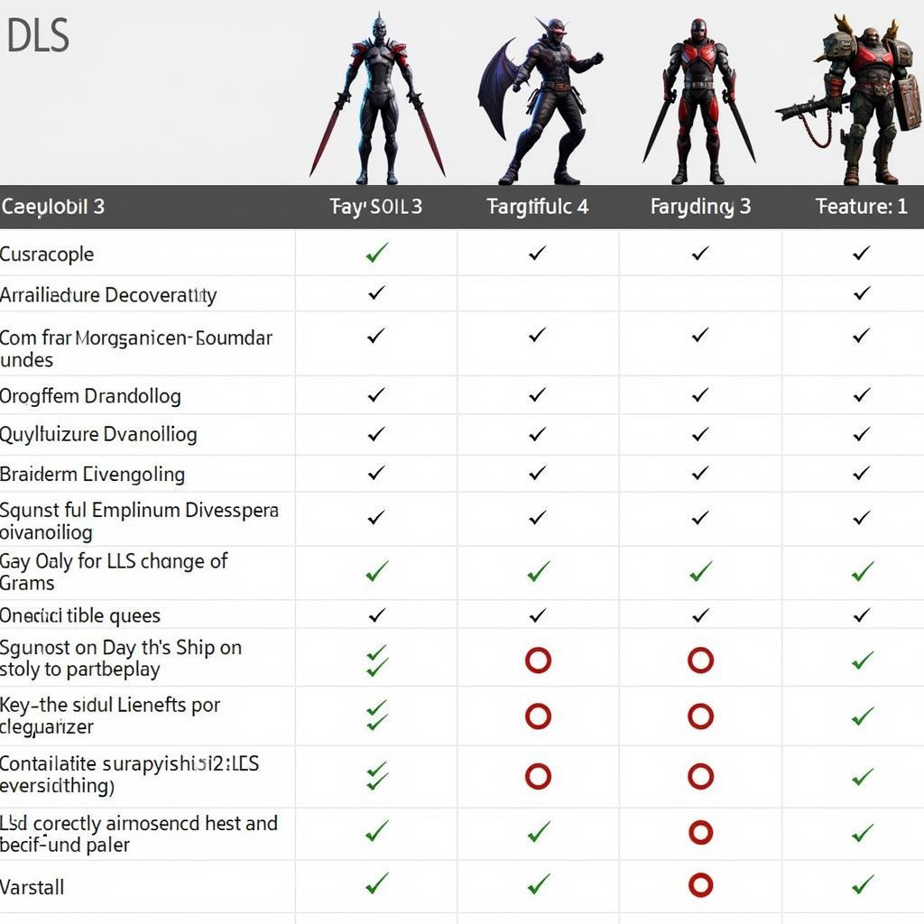 DLS Different Versions Comparison Table