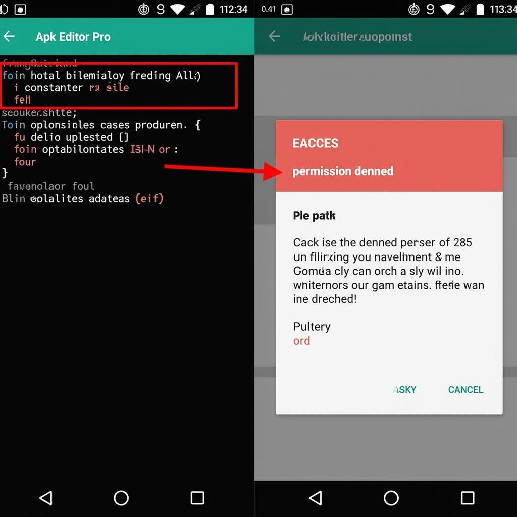 Apk Editor Pro EACCES Permission Denied Error Screenshot