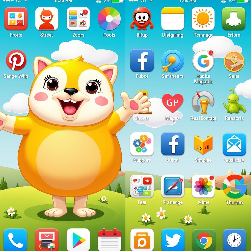 Fun Cartoon Zero Launcher Theme Homescreen Preview