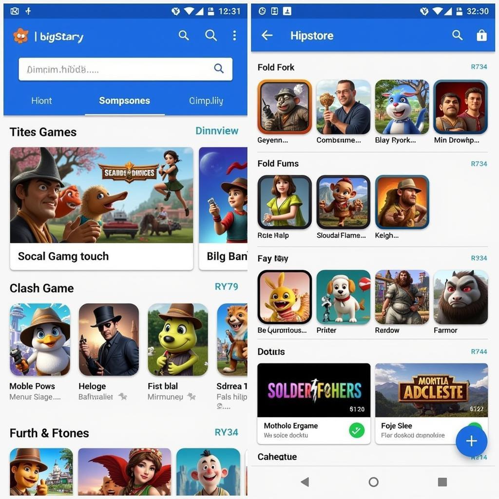 Hipstore APK Mobile Gaming Interface