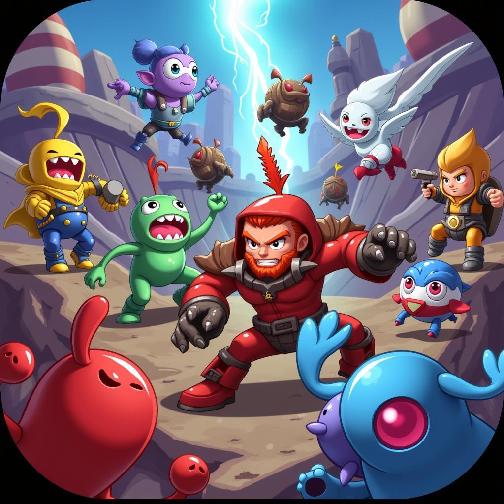 Larva Heroes 2 Mod APK Battle Scene