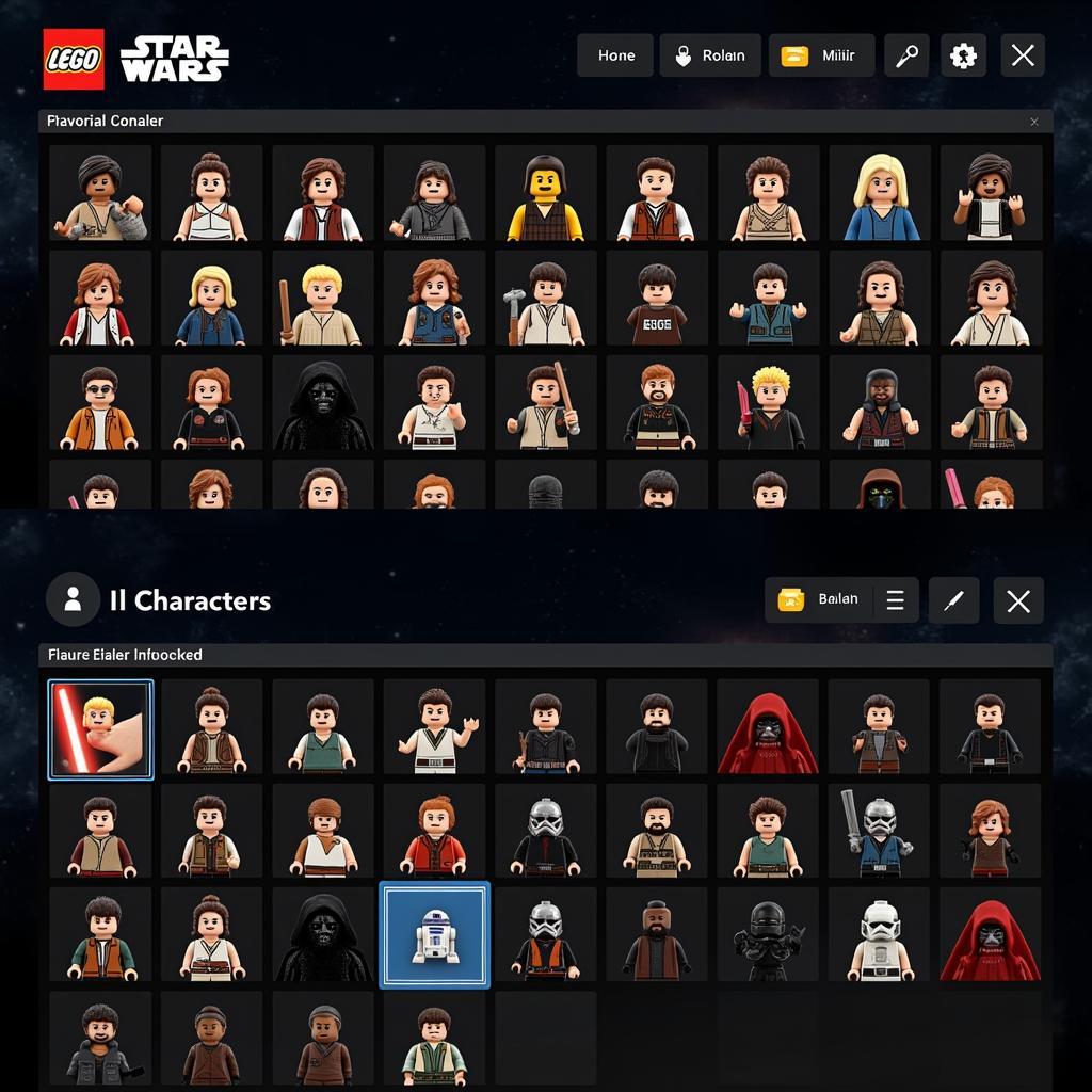 Lego Star Wars TFA Mod Character Selection Screen