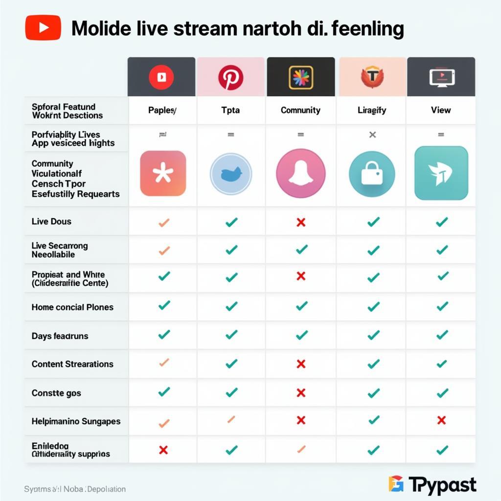 Live Streaming Apps Comparison Chart