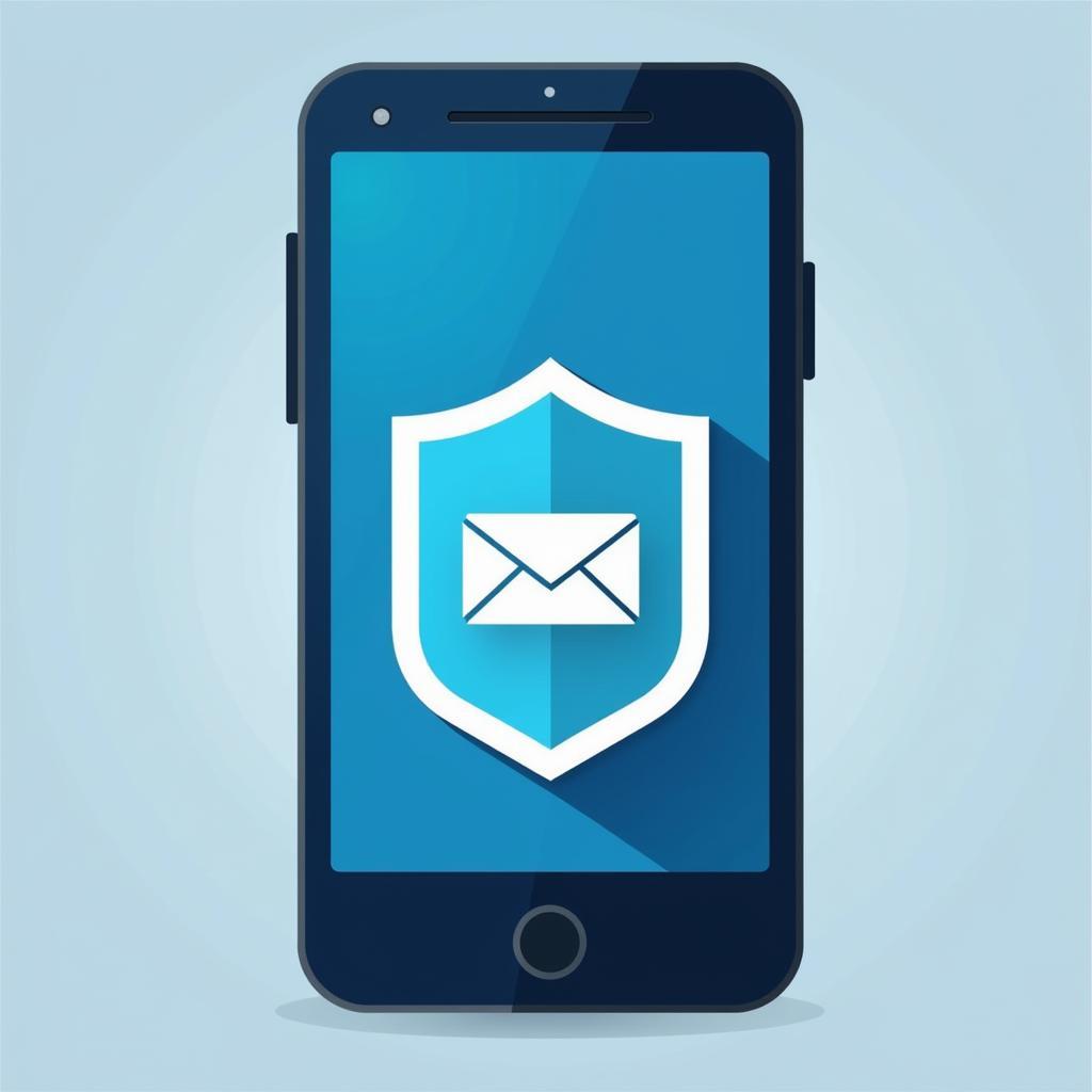 Message Blocking APK: A visual representation of a smartphone with a shield icon, symbolizing the protection offered by call and message blocking apps against spam and unwanted communication.