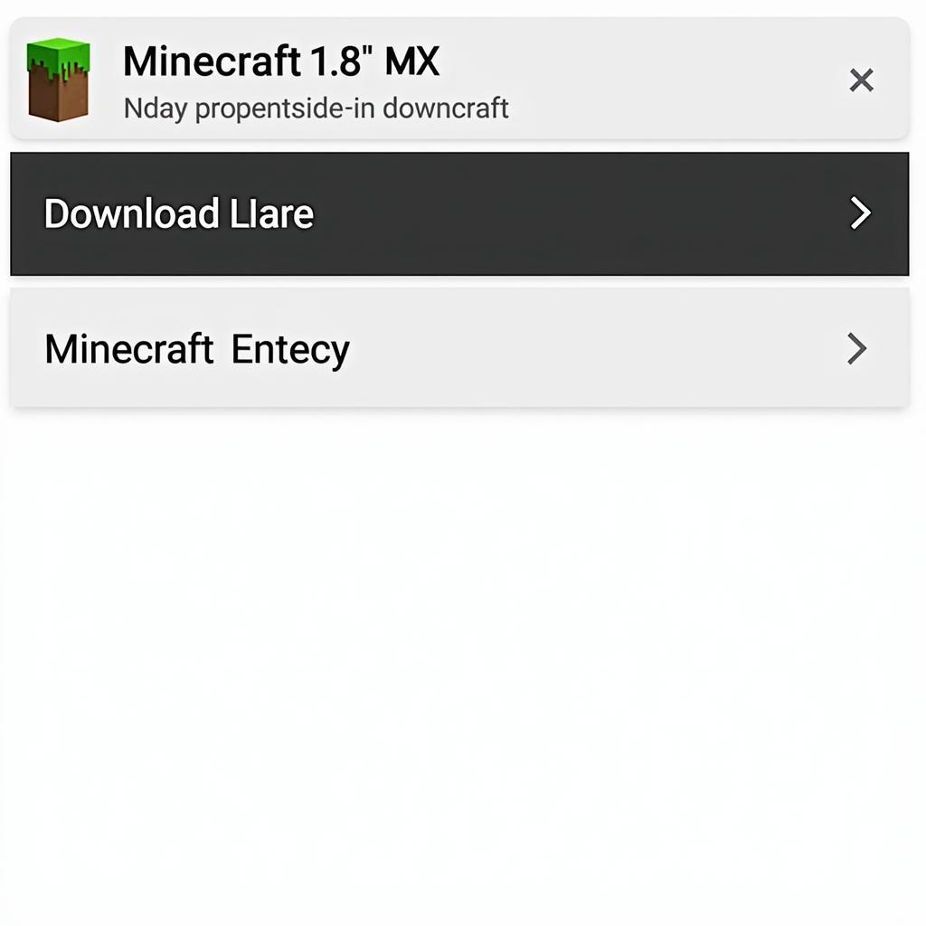 Minecraft 1.8 APK Download Screen