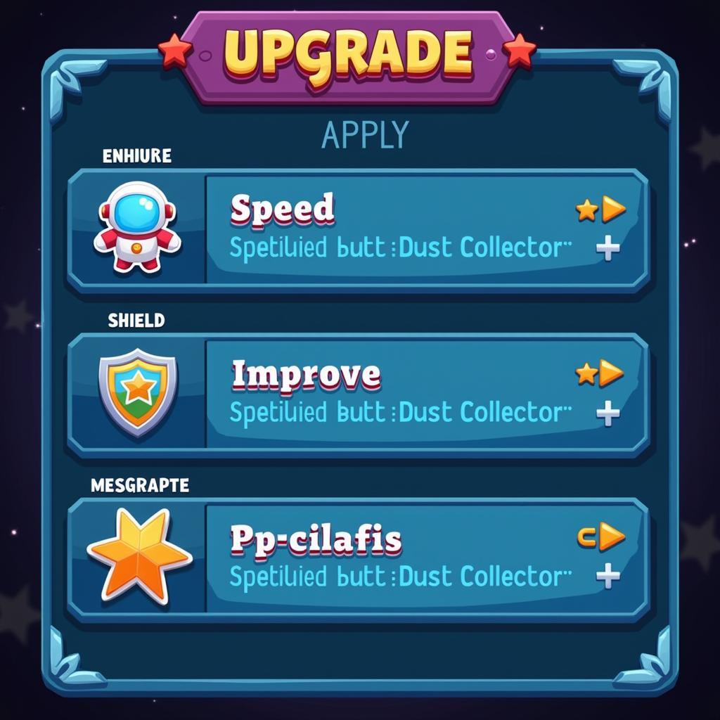 Mini Astronaut Upgrade Screen