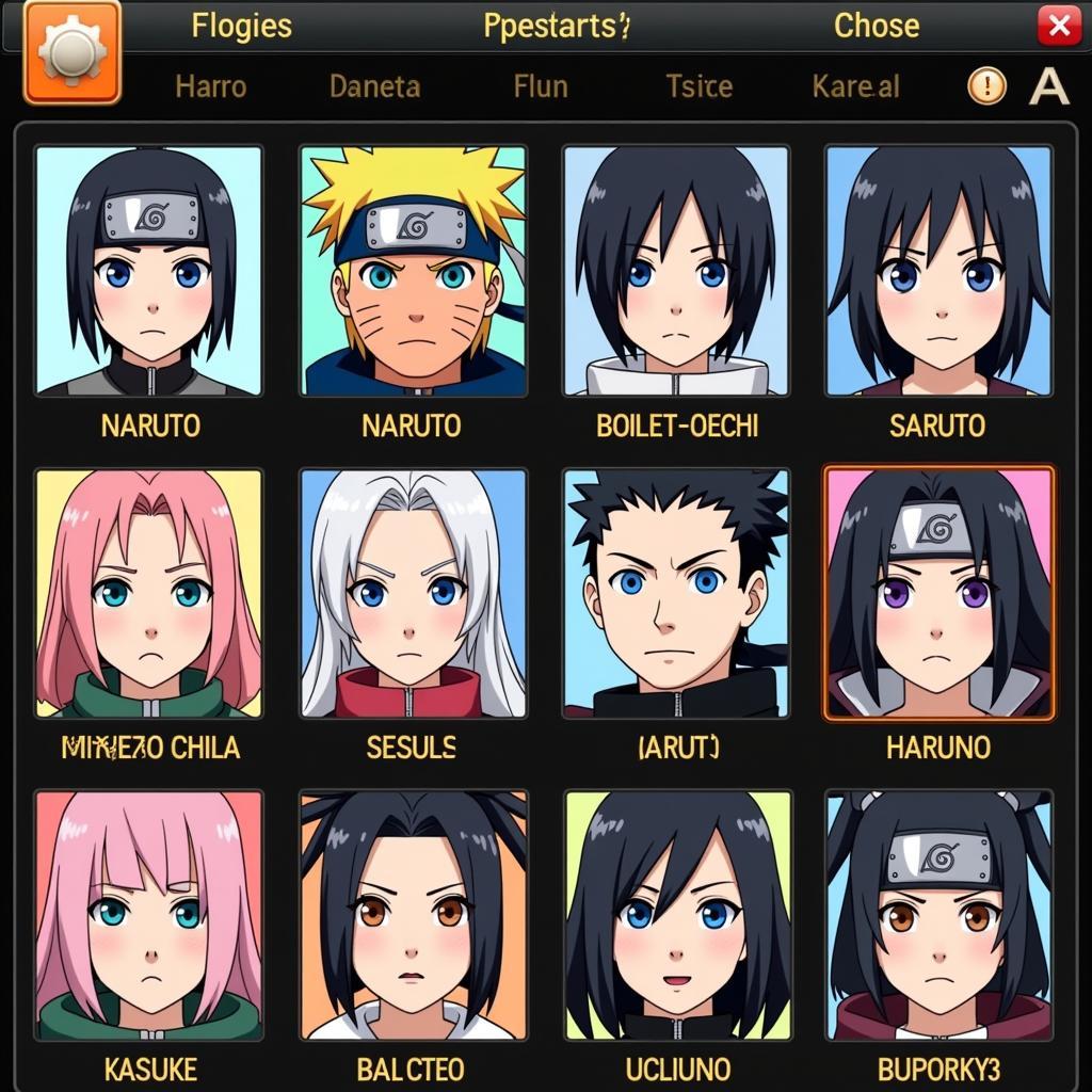 Naruto Shippuden Ultimate Ninja Storm 4 APK Character Select Screen