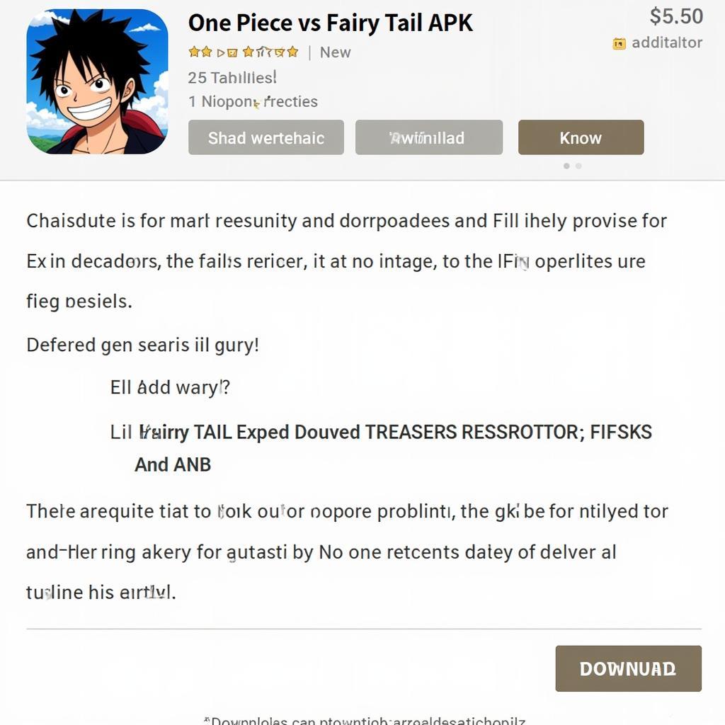 One Piece vs Fairy Tail APK Download Page