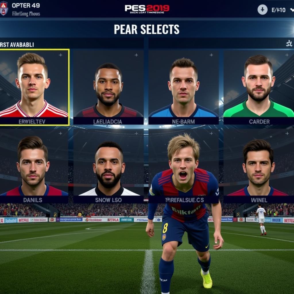 PES 2019 Player Selection Screen