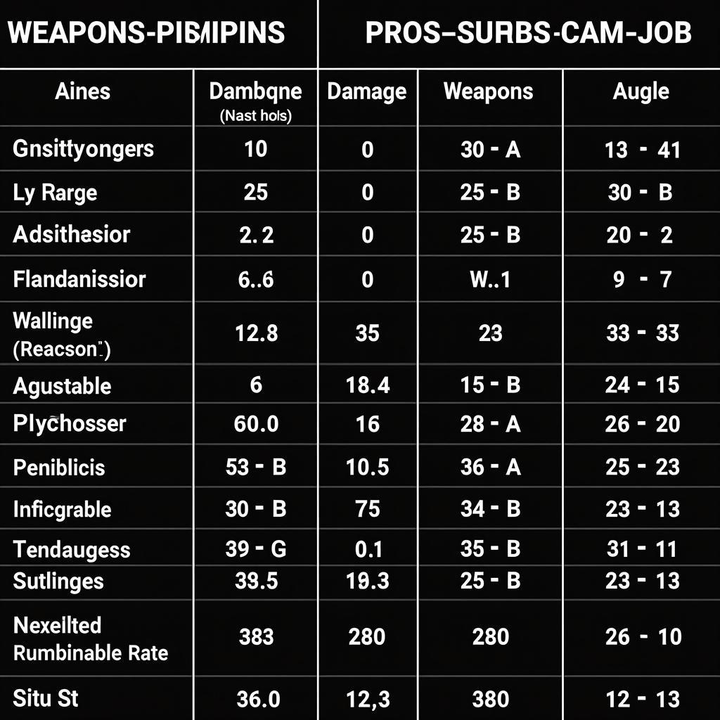 Redcon Weapon Types Comparison