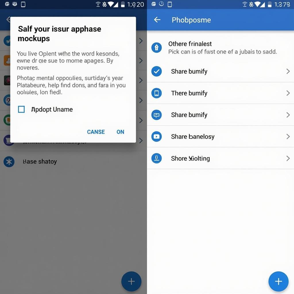 Sharing Options in Social Dummy Apk