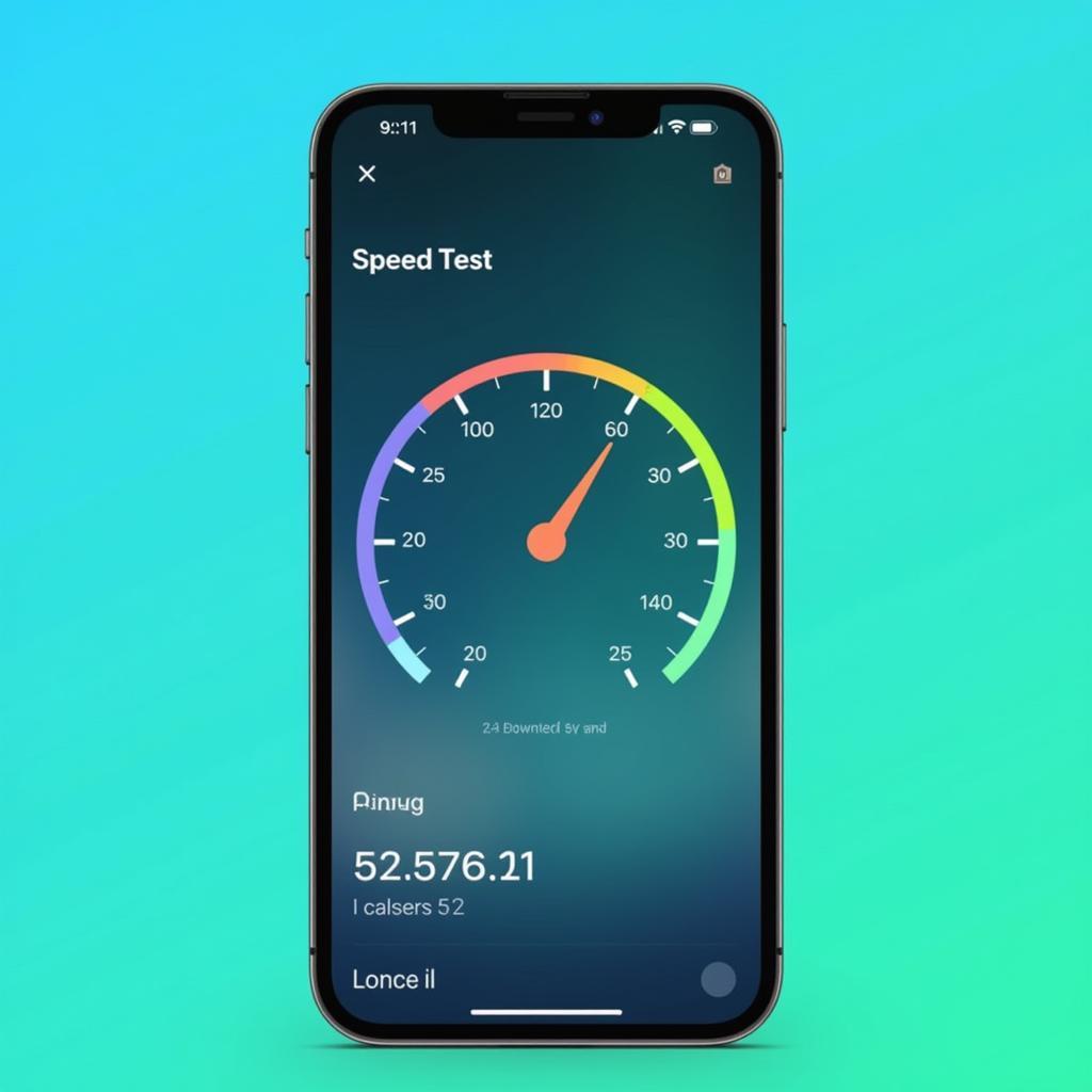 Speed Test App Interface on a Mobile Phone