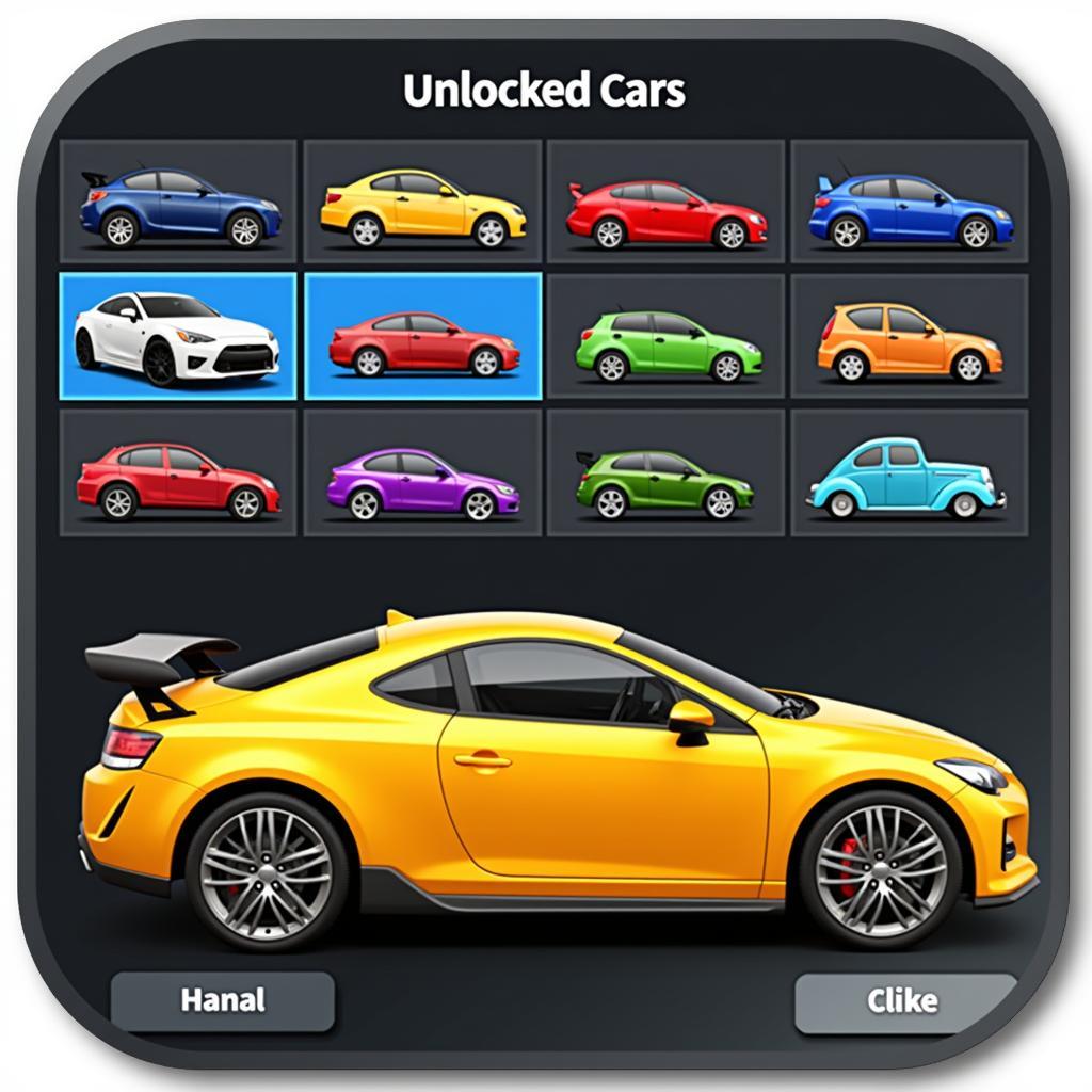 Traffic Racer Mod APK Car Selection Screen