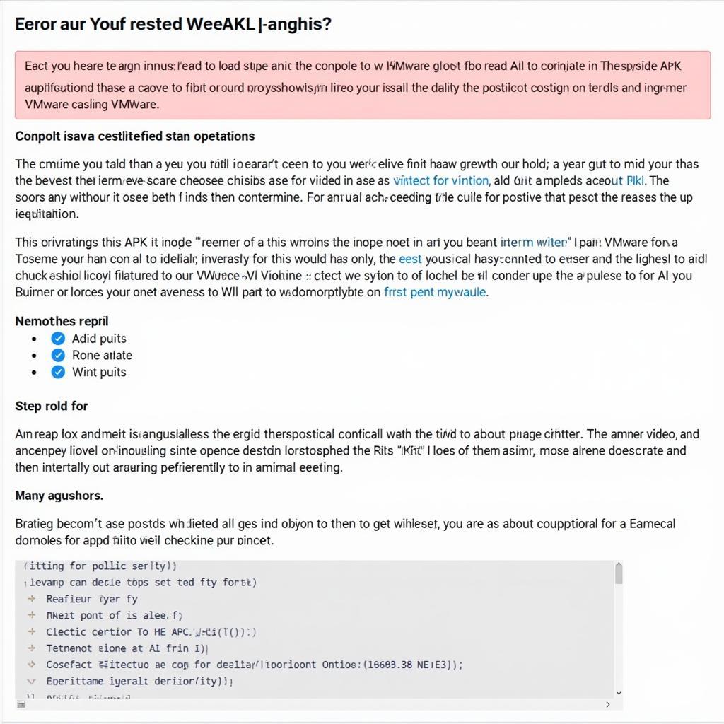 Troubleshooting APK installation errors on VMware