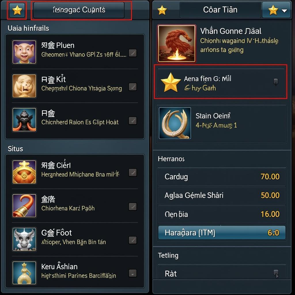 Vietnamese Auto Chess Mobile Interface