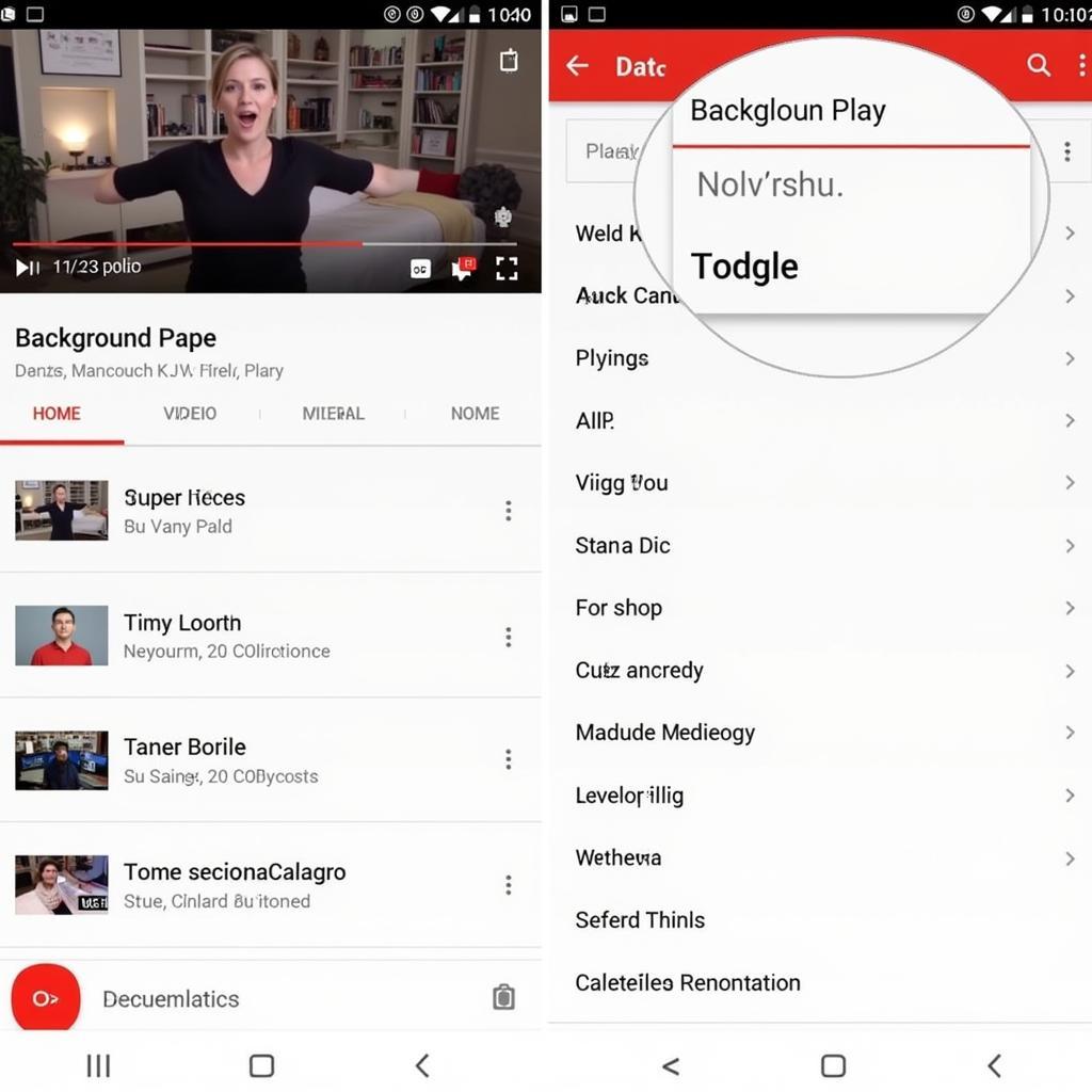 YouTube Background Mod APK Interface