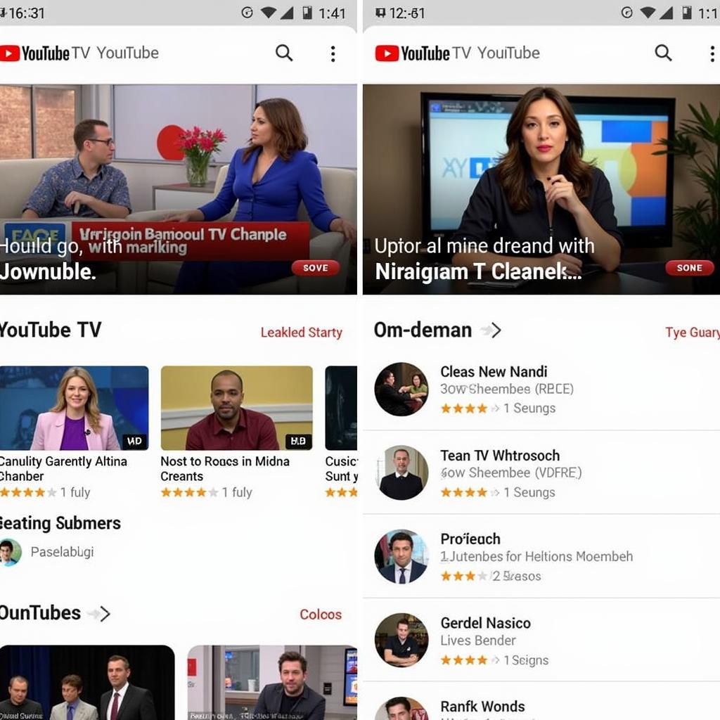 YouTube TV APK Mod Interface