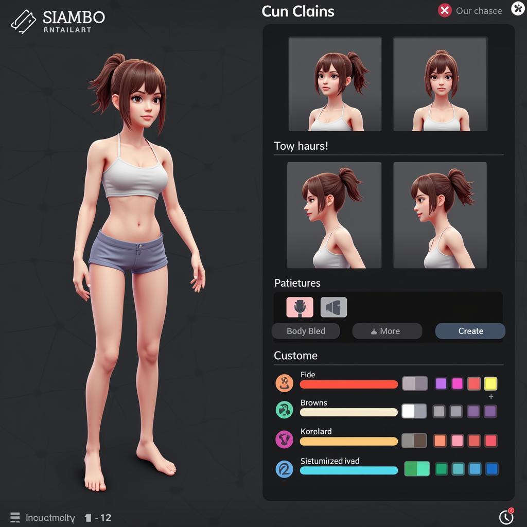 Customizing a character in 3D Custom Girl APK