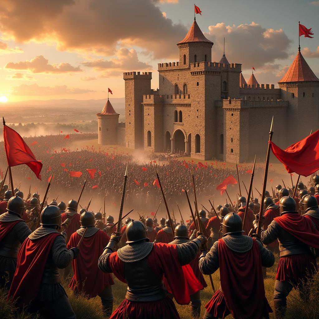 Age of Empires Castle Siege Battle Scene