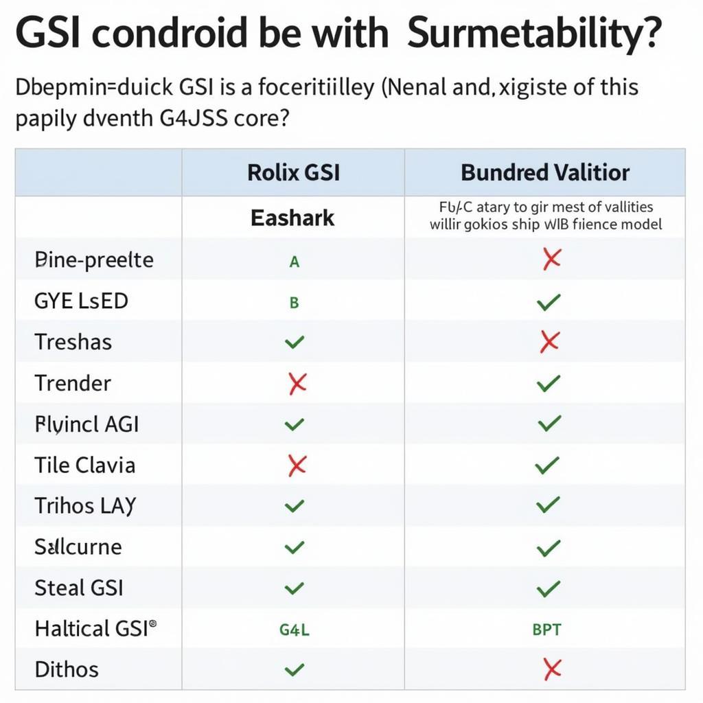 Andromeda GSI Compatibility Chart