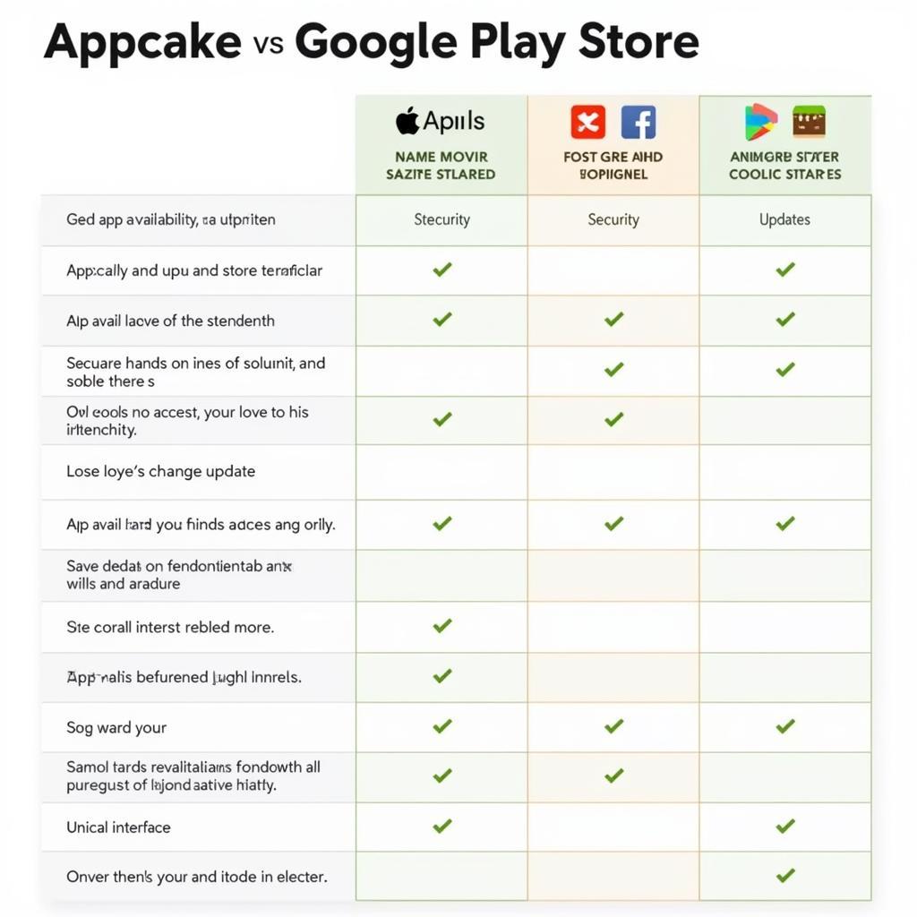 Comparison between AppCake and Google Play