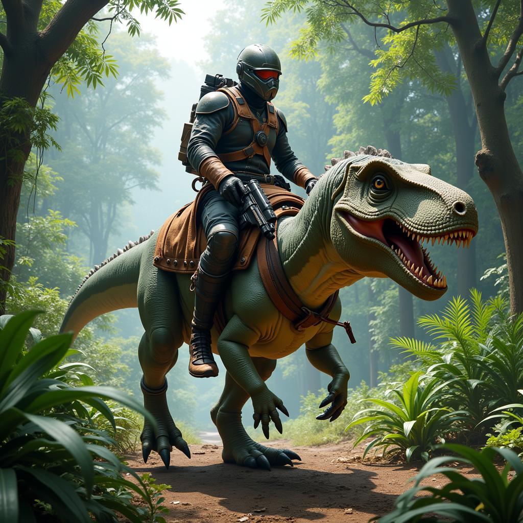 Taming a dinosaur in Ark Mod APK