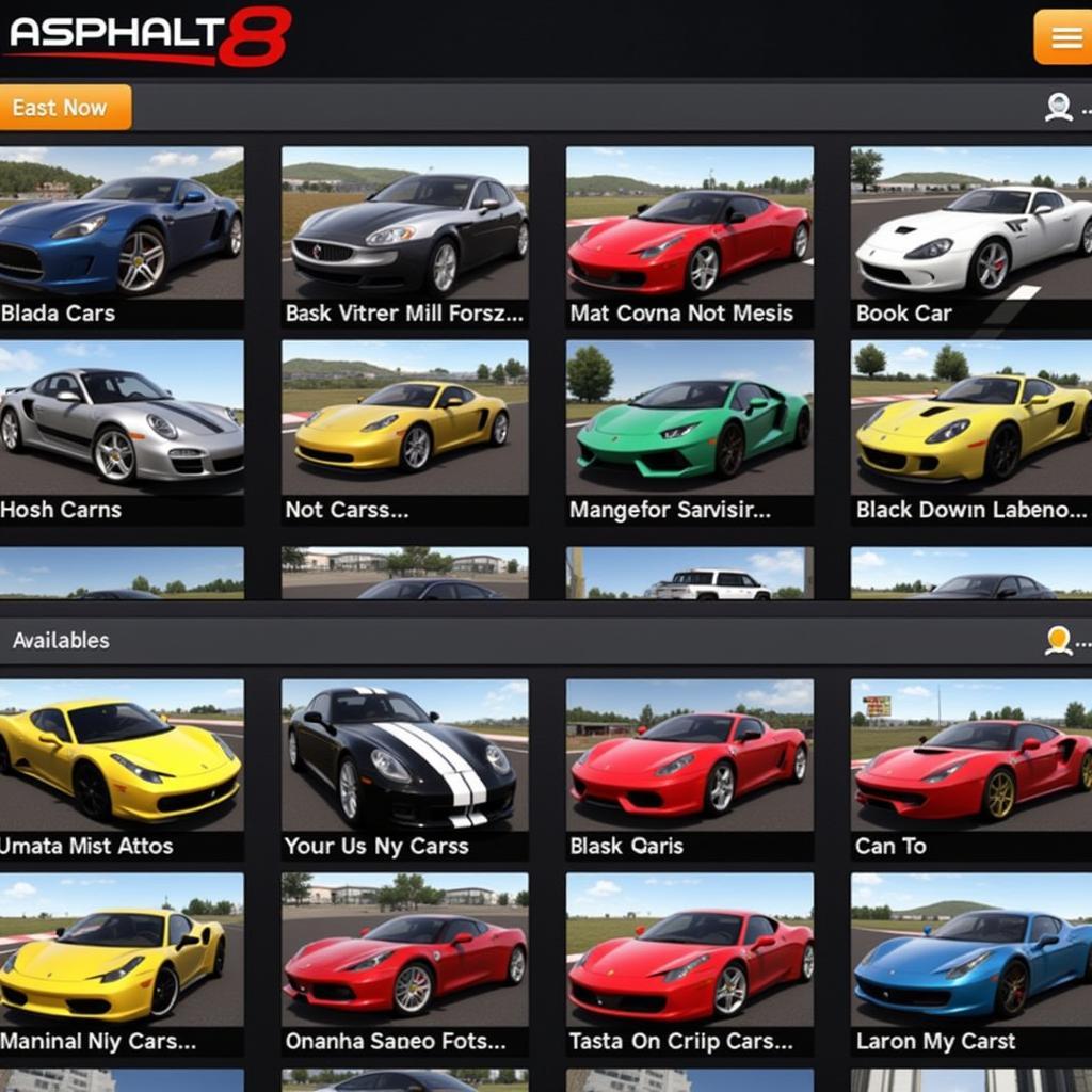 Asphalt 8 Cracked APK Car Collection