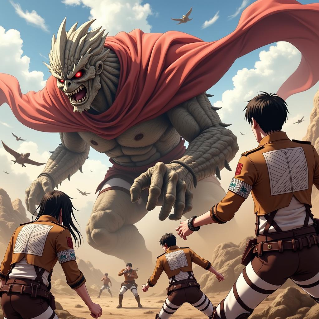 Attack on Titan Tactics APK Combat Scene