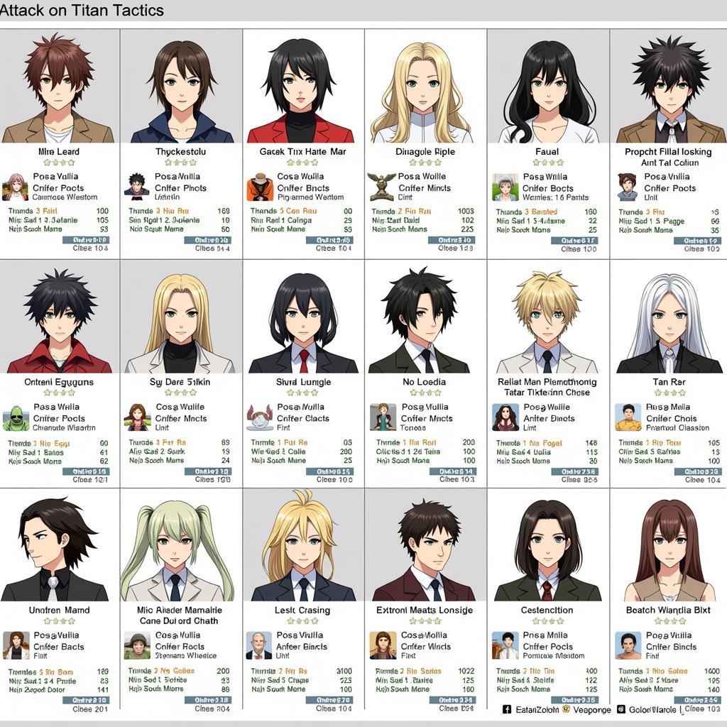 Attack on Titan Tactics Character Roster