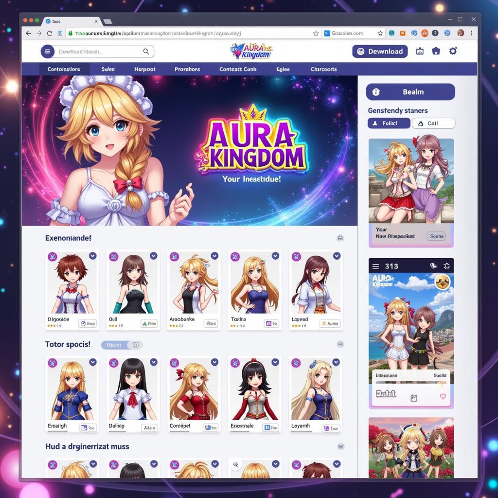 Aura Kingdom APK Download Homepage Screenshot