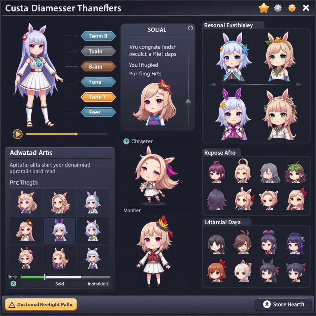 Aura Kingdom Character Customization Screen