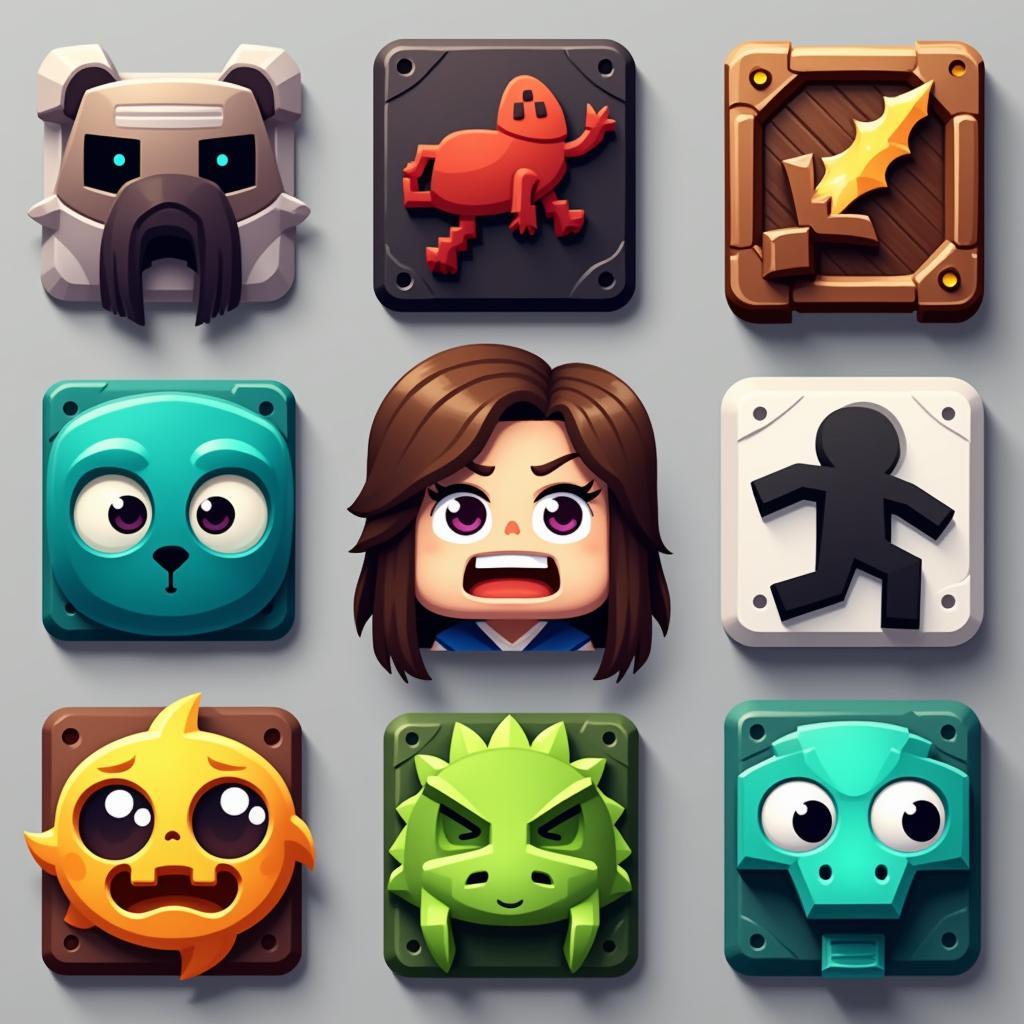 A diverse collection of popular modded Android game icons.