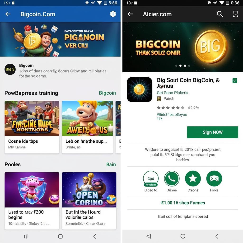 Bigcoin APK Android Homepage Screenshot