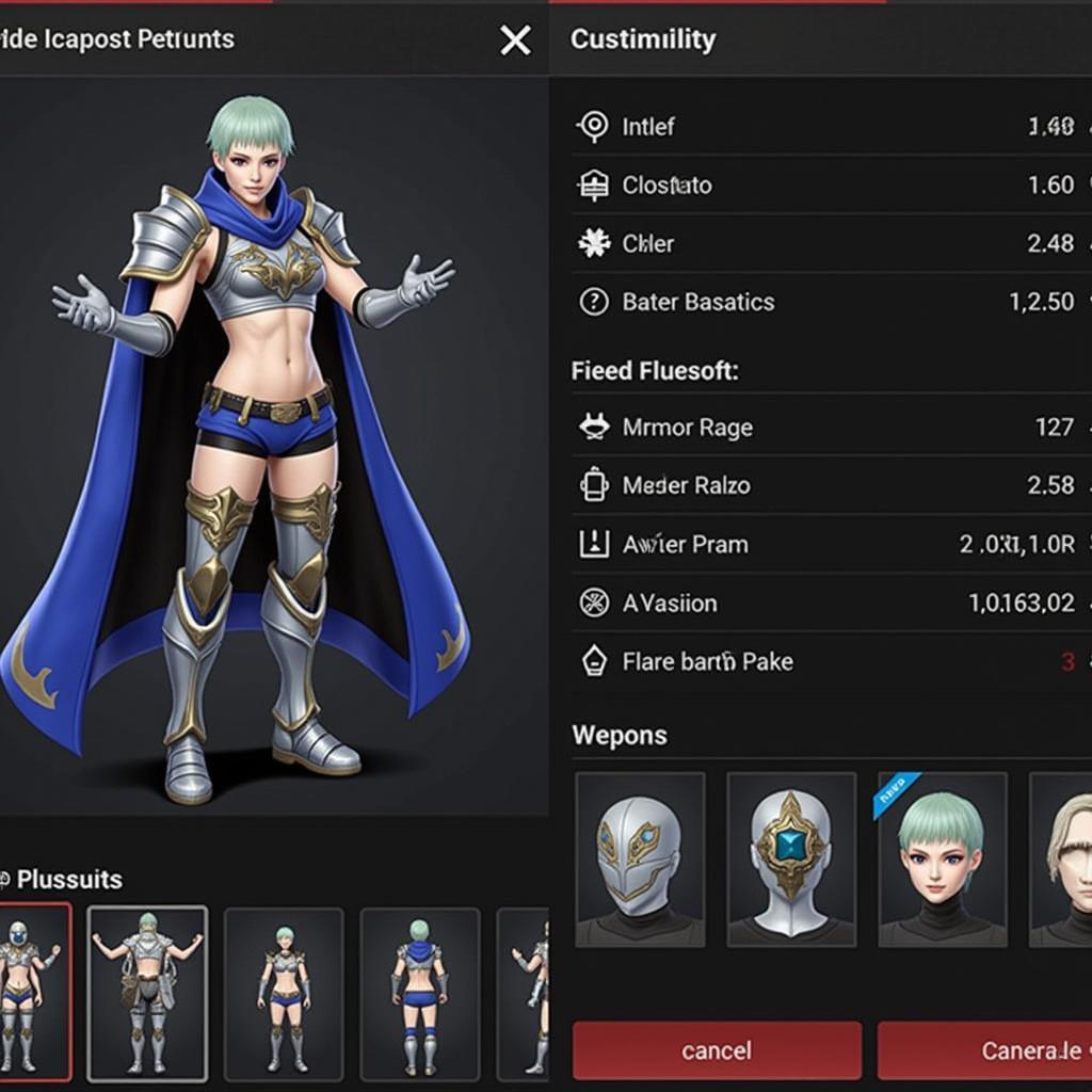 Blade Reborn Mod APK Character Customization Screen