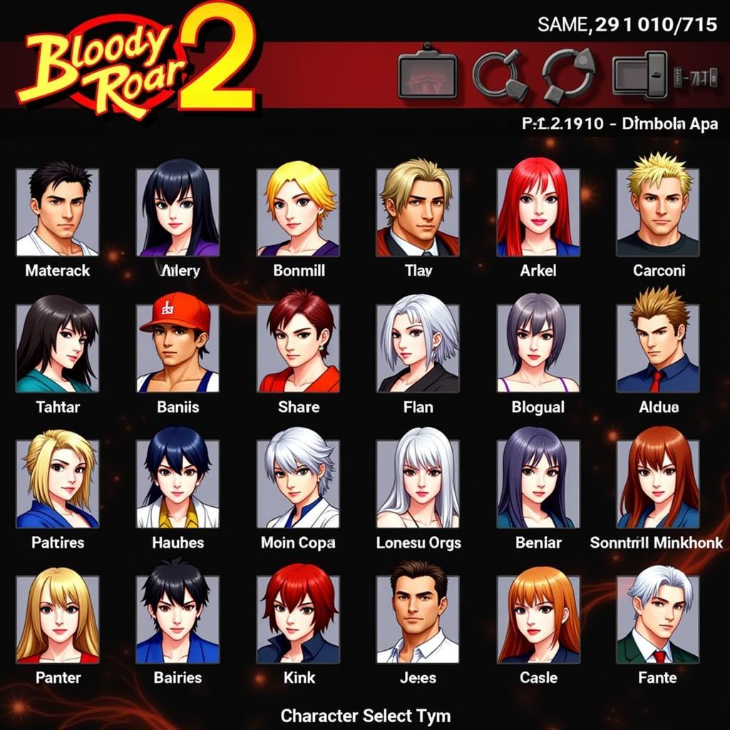 Bloody Roar 2 Character Select Screen