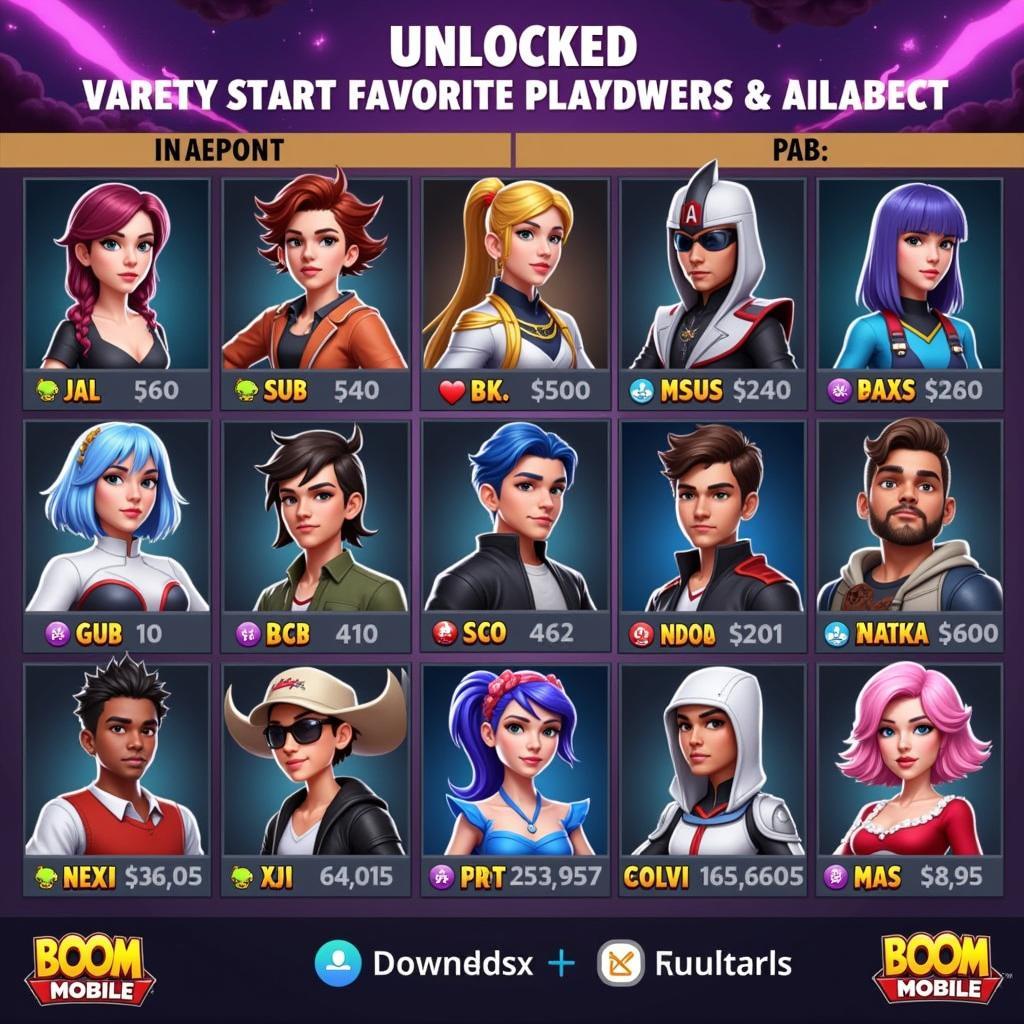 Unlocked Characters in Boom Mobile Mod APK