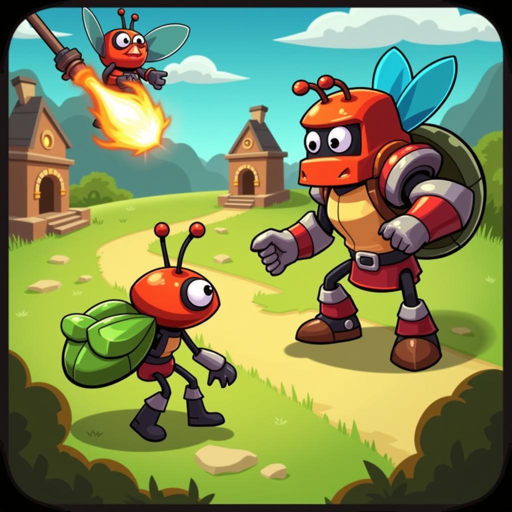 Bug Heroes 1 APK Battle Scene