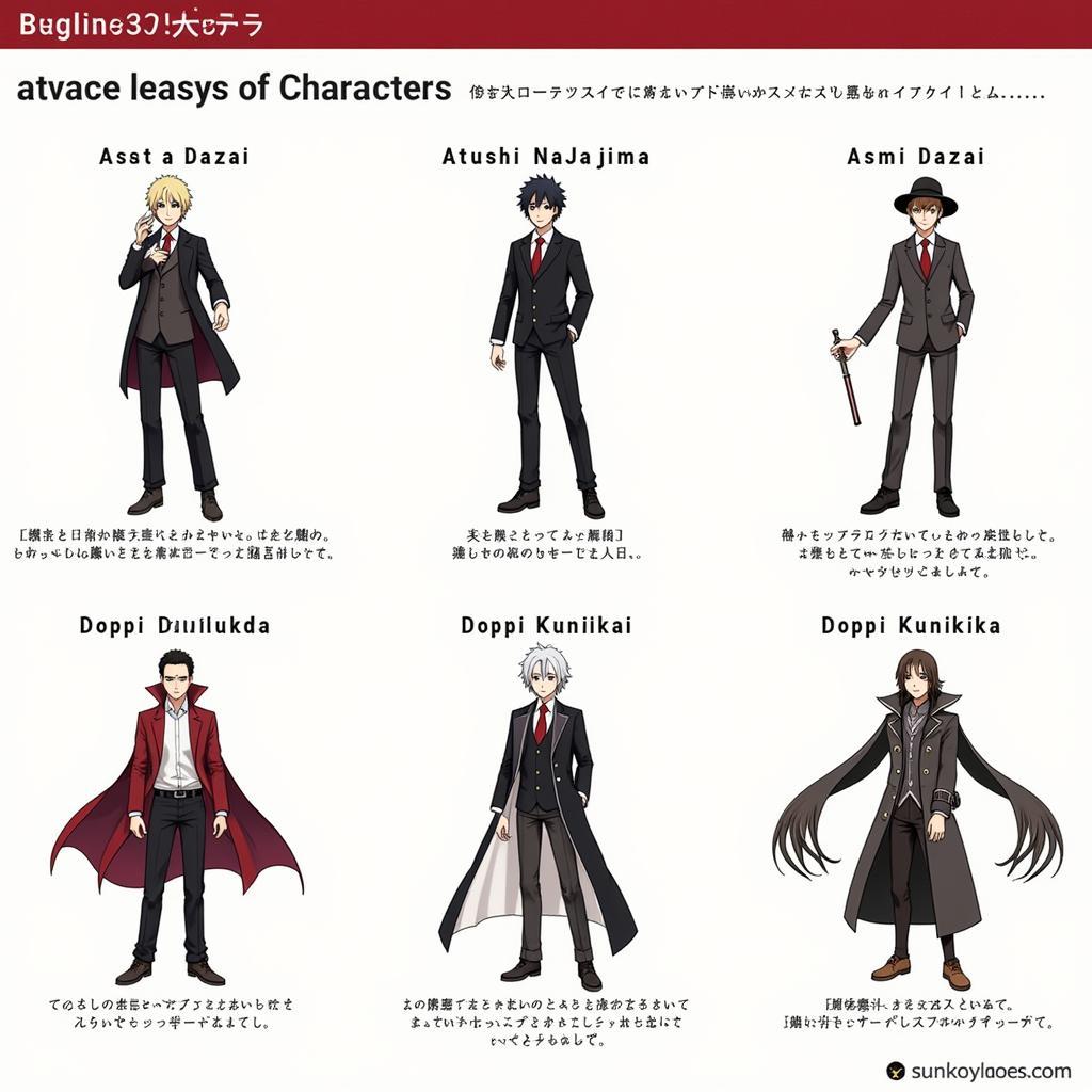 Bungo Stray Dogs Tales of the Lost Character Roster