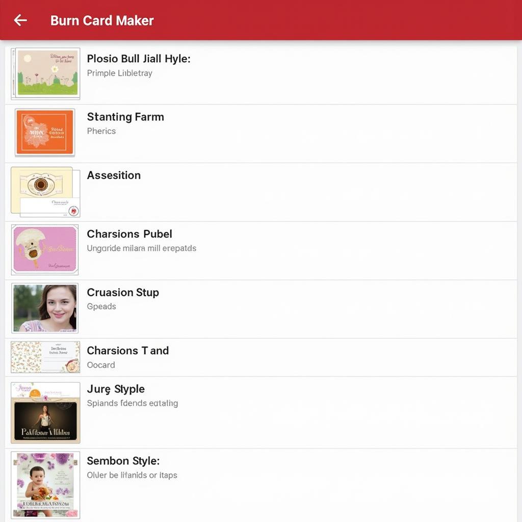 Burn Card Maker APK Template Selection