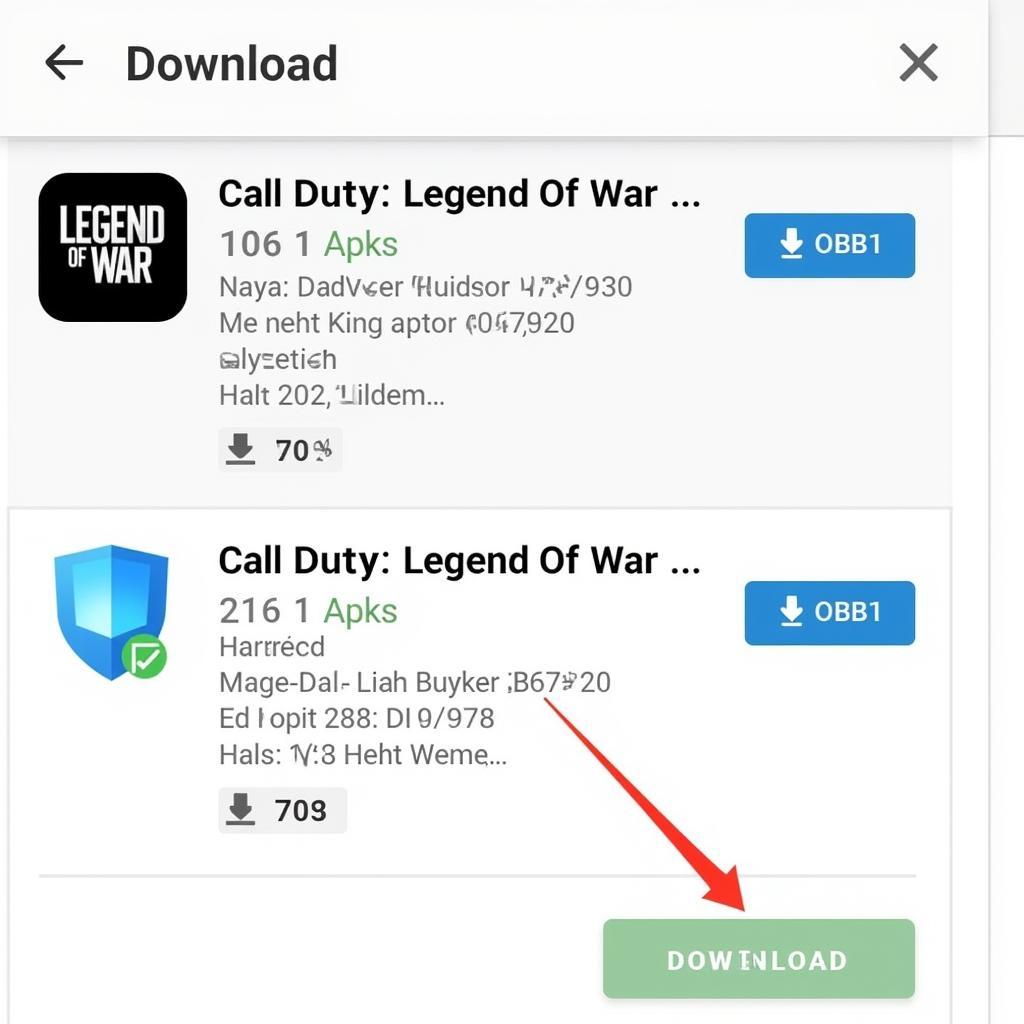 Call of Duty: Legend of War APK OBB Download Screen