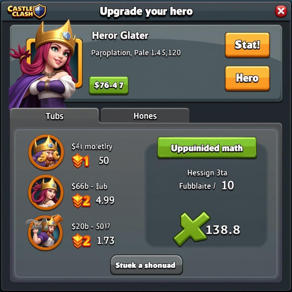 Upgrading Heroes in Castle Clash Mod APK