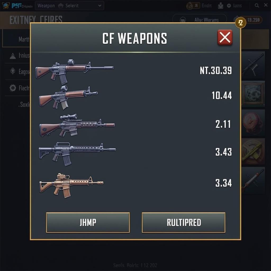 CF Legends Tencent APK Weapon Selection Screen